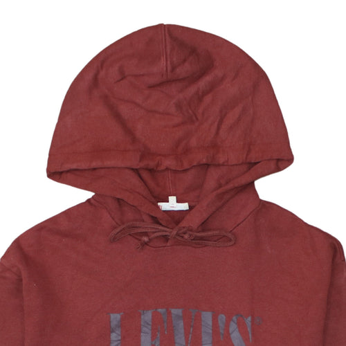 Levi's Men's Red Pullover Hoodie Small Classic Logo Cotton Blend