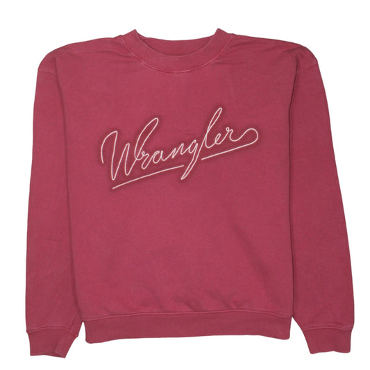 Wrangler Womens Pink Crew Neck Pullover Sweatshirt M Cotton Casual