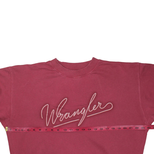 Wrangler Womens Pink Crew Neck Pullover Sweatshirt M Cotton Casual