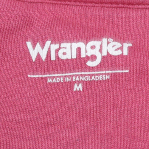 Wrangler Womens Pink Crew Neck Pullover Sweatshirt M Cotton Casual