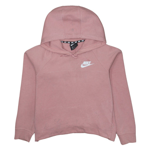 Nike Womens Pink Pullover Hoodie Medium Cotton Blend Sweatshirt