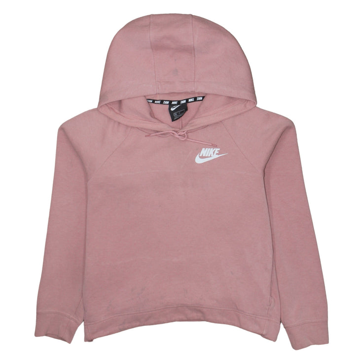 Nike Womens Pink Pullover Hoodie Medium Cotton Blend Sweatshirt