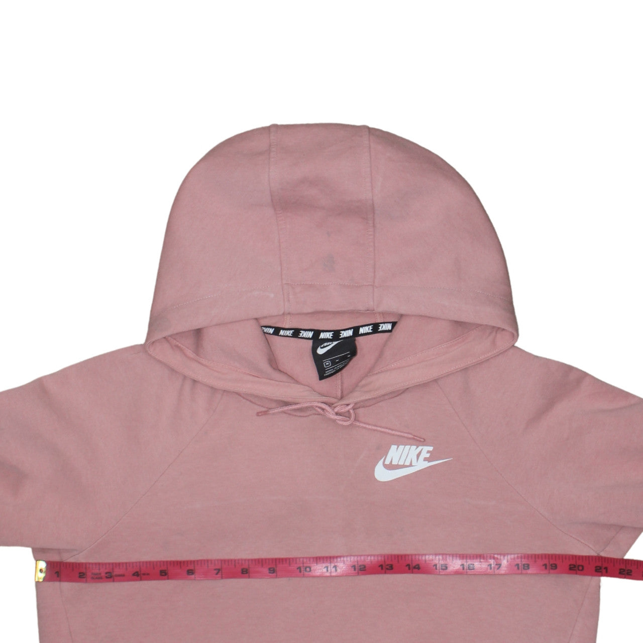 Nike Womens Pink Pullover Hoodie Medium Cotton Blend Sweatshirt