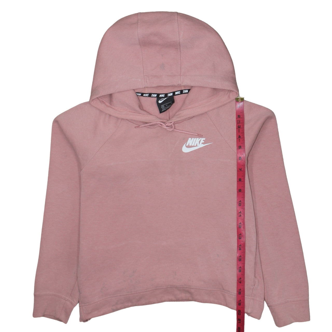 Nike Womens Pink Pullover Hoodie Medium Cotton Blend Sweatshirt