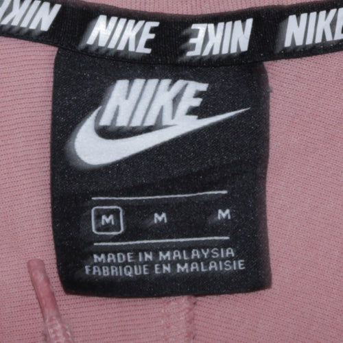 Nike Womens Pink Pullover Hoodie Medium Cotton Blend Sweatshirt
