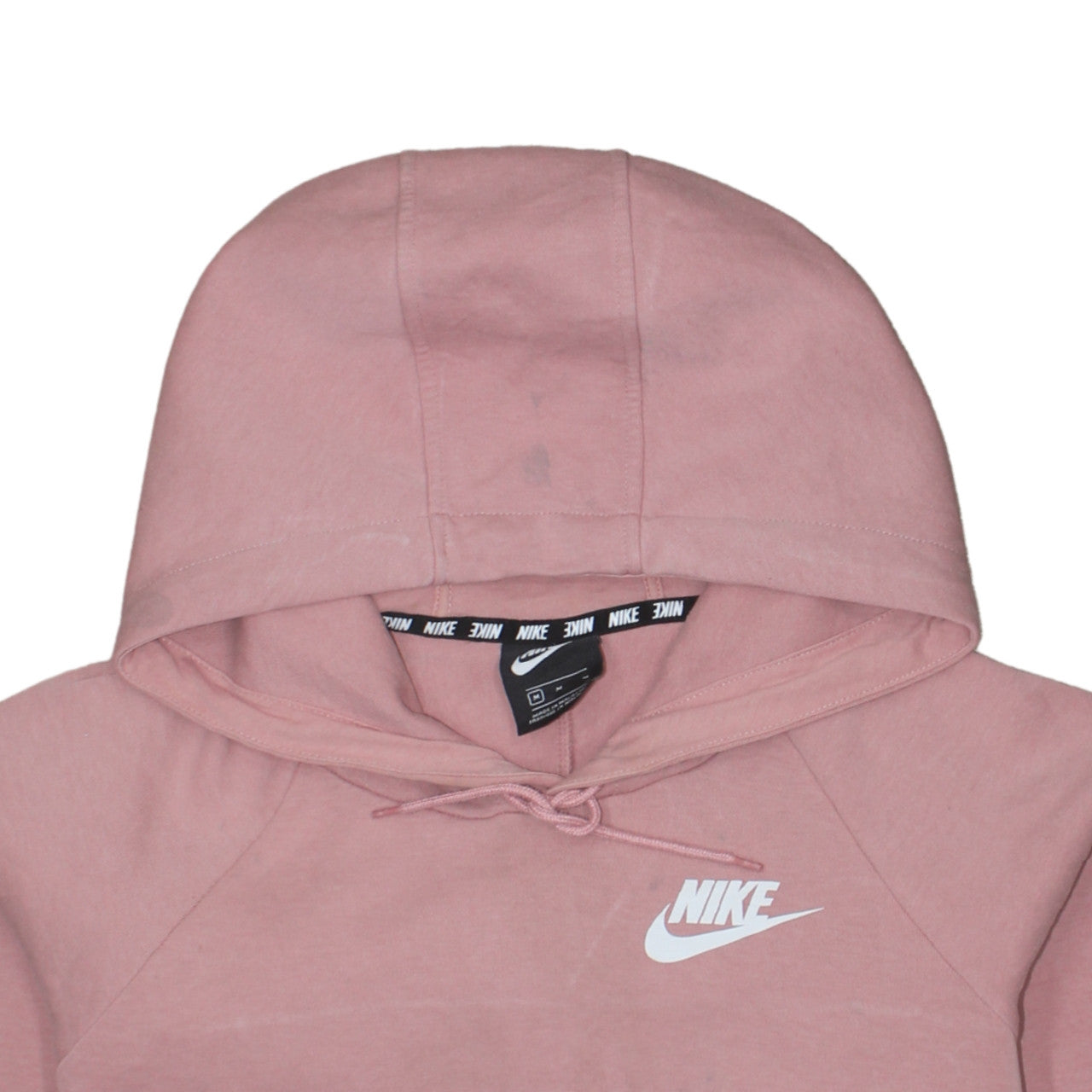 Nike Womens Pink Pullover Hoodie Medium Cotton Blend Sweatshirt