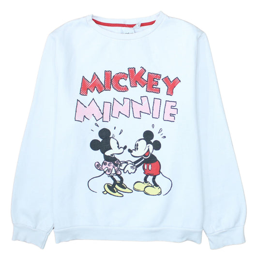 Disney Primark Women White Mickey Minnie Graphic Sweatshirt Size L