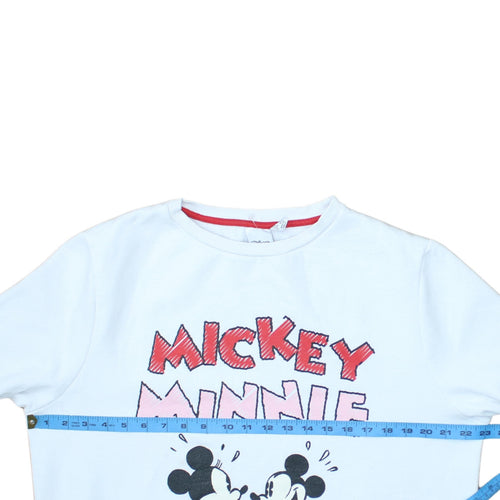 Disney Primark Women White Mickey Minnie Graphic Sweatshirt Size L