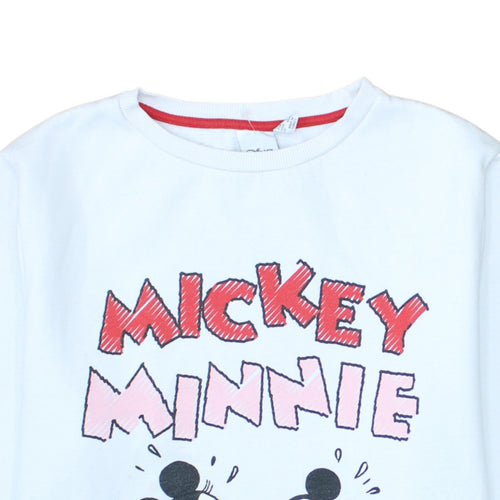 Disney Primark Women White Mickey Minnie Graphic Sweatshirt Size L