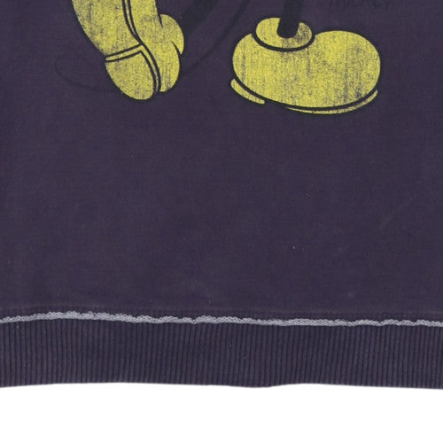 Disney Women's Black Mickey Mouse Sweatshirt Size L Pullover Crew Neck