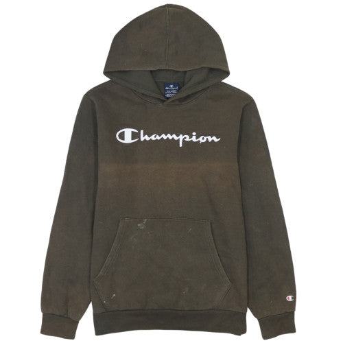 Champion Boys Brown Pullover Hoodie Size 13-14 Years Fleece Logo Sweatshirt