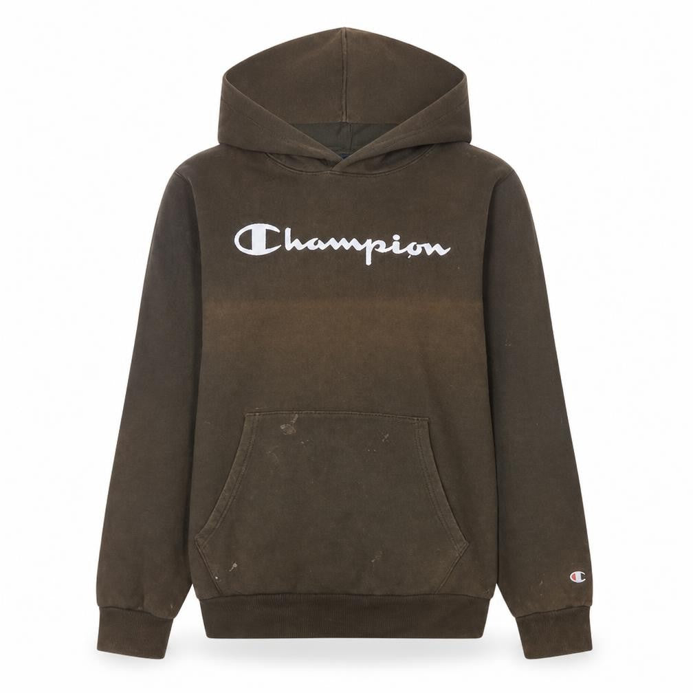 Champion Boys Brown Pullover Hoodie Size 13-14 Years Fleece Logo Sweatshirt