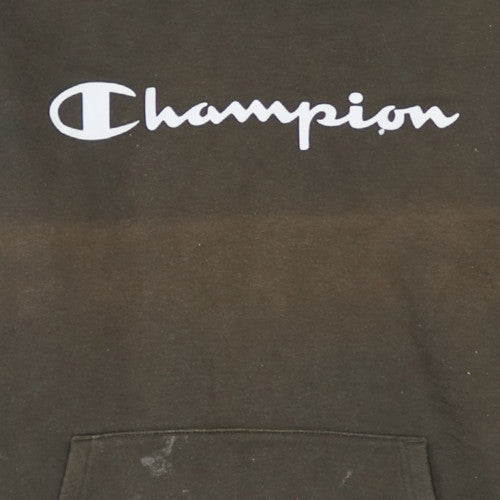 Champion Boys Brown Pullover Hoodie Size 13-14 Years Fleece Logo Sweatshirt