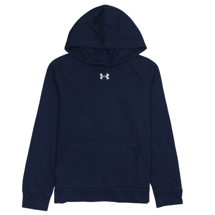 Under Armour Boys Blue Pullover Hoodie Fleece Logo 158cm