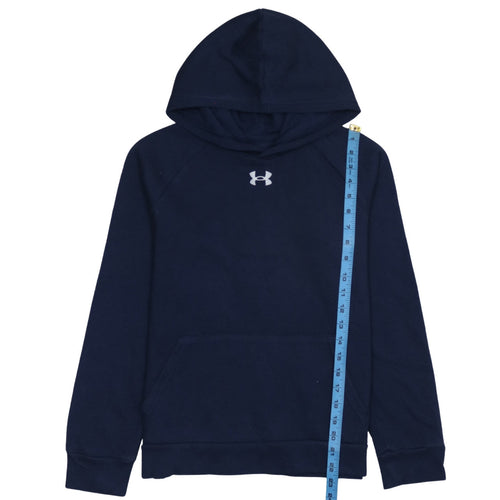 Under Armour Boys Blue Pullover Hoodie Fleece Logo 158cm