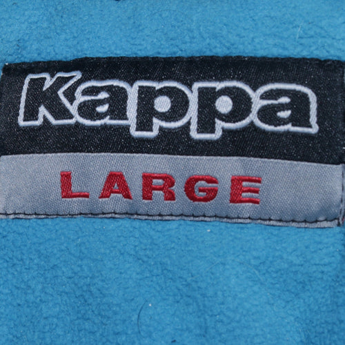 Kappa Men's Blue Hooded Puffer Jacket L Football Sports Outerwear