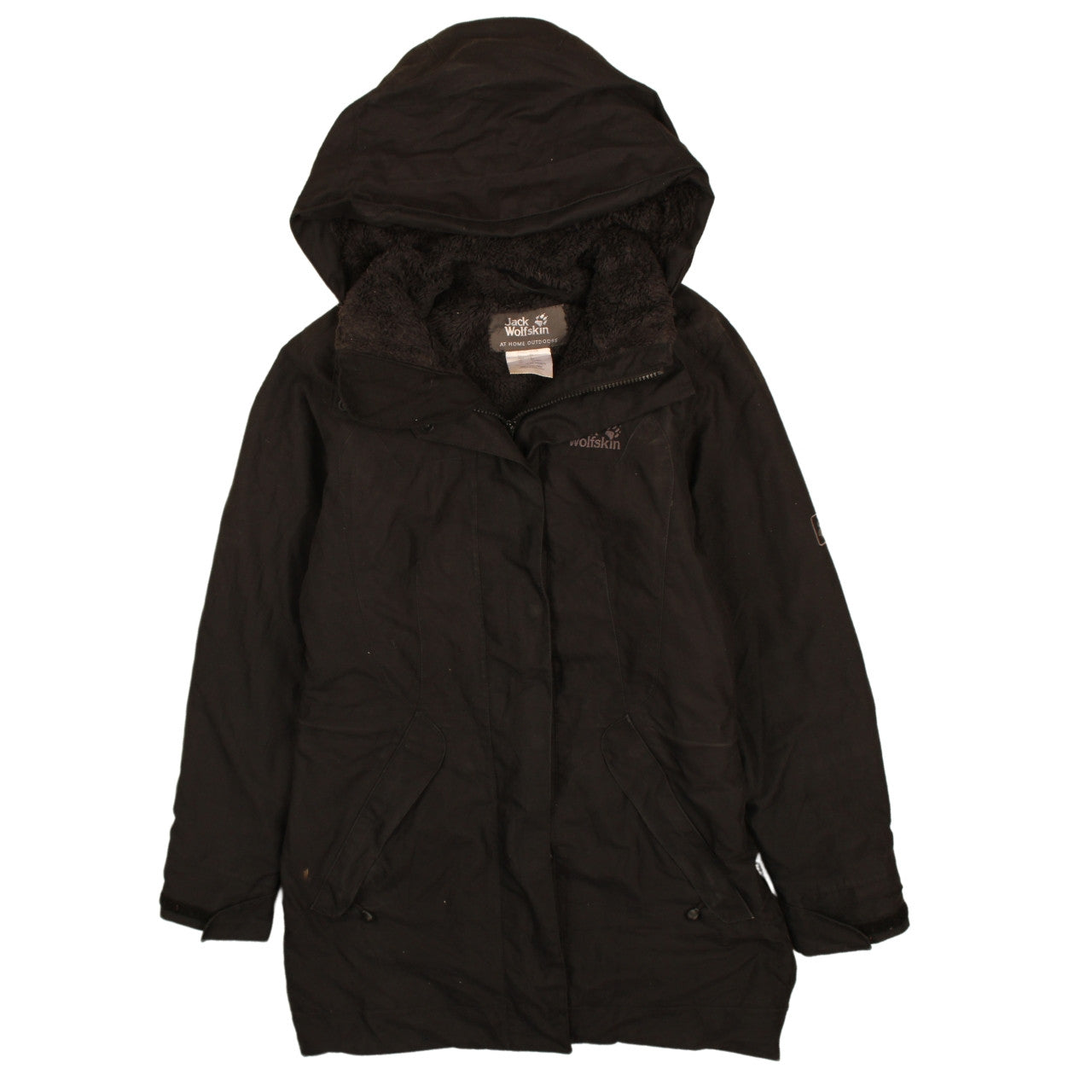 Jack Wolfskin Women's Black XS Parka Coat Hooded Waterproof Winter Jacket