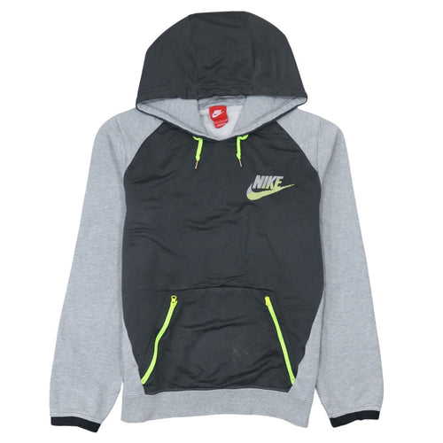 Nike Men's Grey Pullover Hoodie Small Sports Fleece Zip Pockets