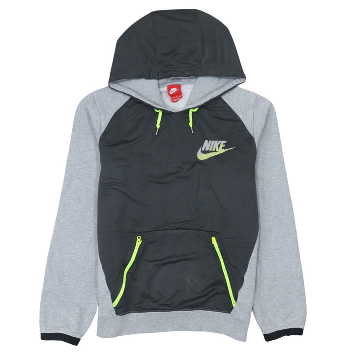 Nike Men's Grey Pullover Hoodie Small Sports Fleece Zip Pockets