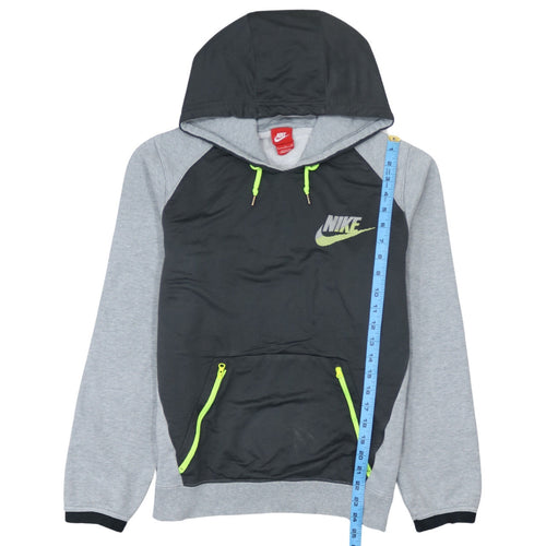 Nike Men's Grey Pullover Hoodie Small Sports Fleece Zip Pockets