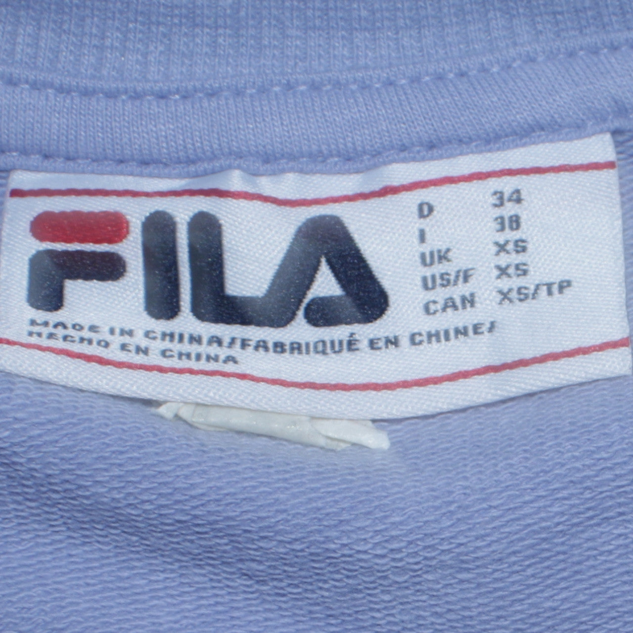 Fila Women's Light Blue Crew Neck Pullover Sweatshirt XS