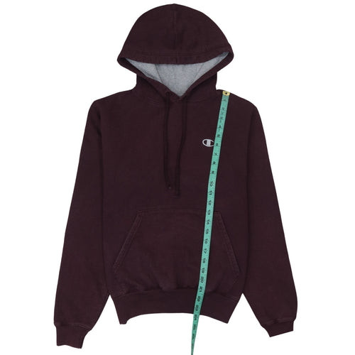 Champion Men's Brown Pullover Hoodie Small Fleece Logo Sweatshirt