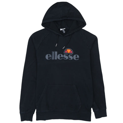 Ellesse Men's Black Pullover Hoodie L Graphic Logo Cotton