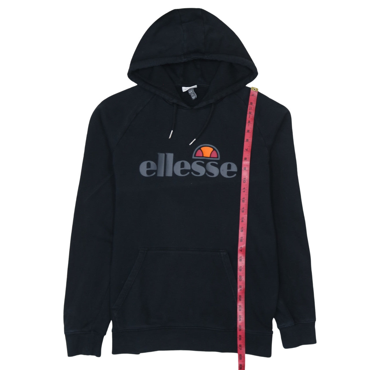Ellesse Men's Black Pullover Hoodie L Graphic Logo Cotton