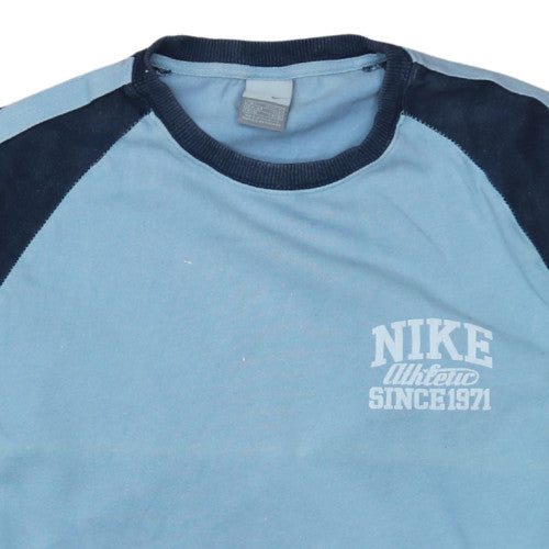 Nike Men's Blue Pullover Sports Sweatshirt Size L Retro Style