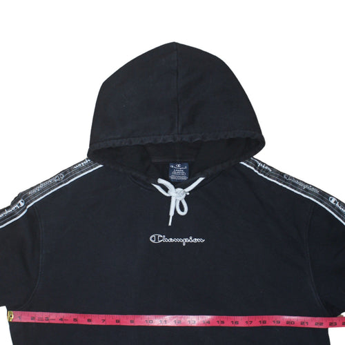 Champion Men's Black Large Pullover Hoodie with Logo Trim
