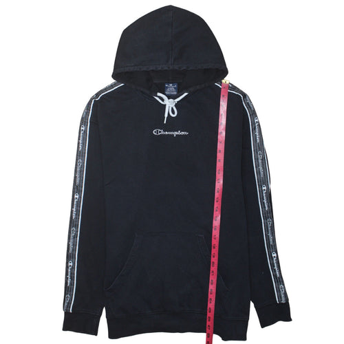 Champion Men's Black Large Pullover Hoodie with Logo Trim