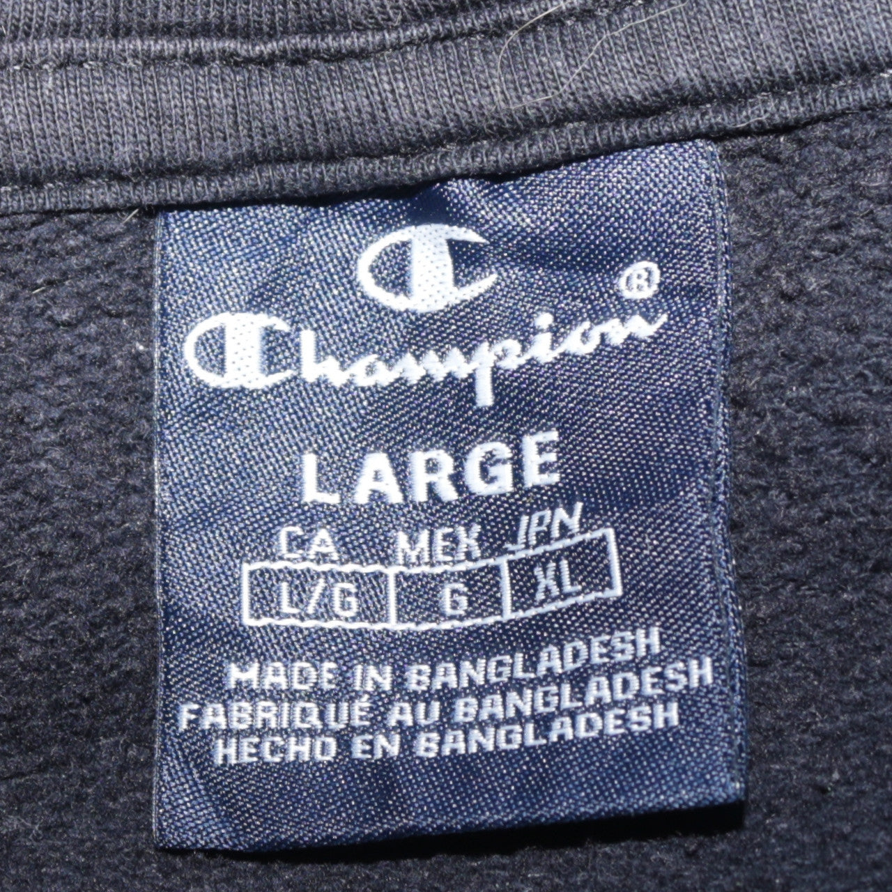 Champion Men's Black Large Pullover Hoodie with Logo Trim