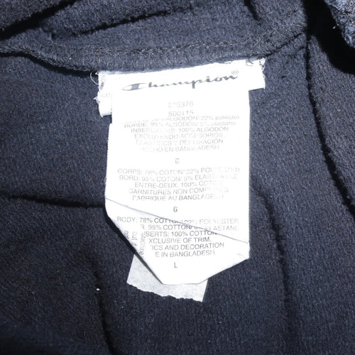 Champion Men's Black Large Pullover Hoodie with Logo Trim