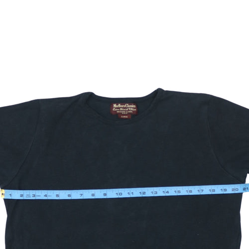 Marlboro Classics Men's Black Cotton Crew Neck T-Shirt Size L
