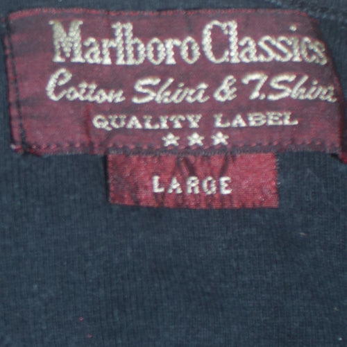 Marlboro Classics Men's Black Cotton Crew Neck T-Shirt Size L