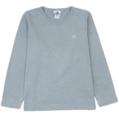 Adidas Womens Blue V-Neck Pullover Sweatshirt Size 12