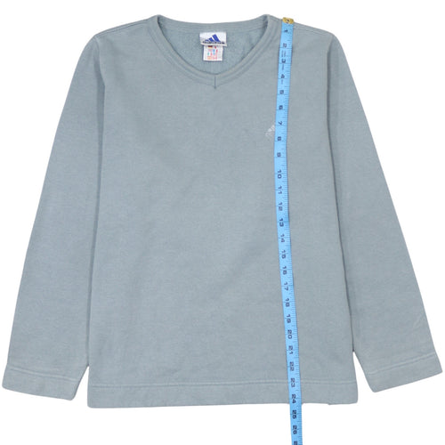 Adidas Womens Blue V-Neck Pullover Sweatshirt Size 12