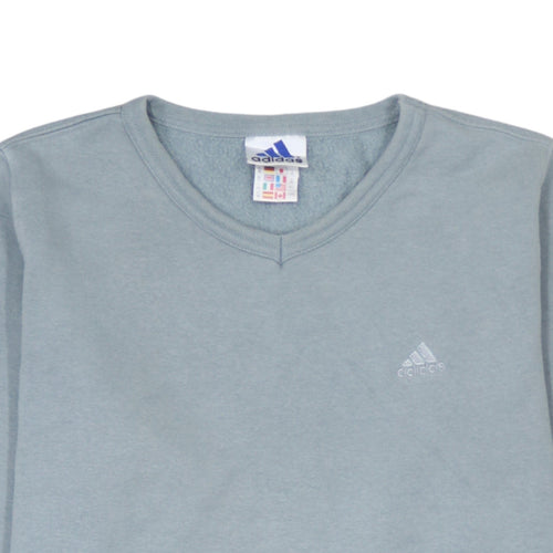 Adidas Womens Blue V-Neck Pullover Sweatshirt Size 12