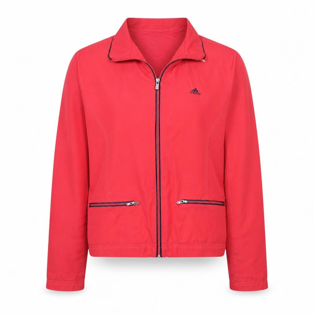 Front view of Adidas Women's Pink Full Zip Sports Jacket, size 14