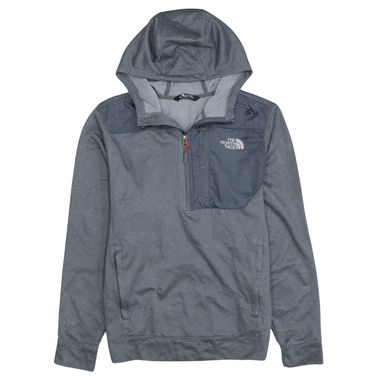 The North Face Men's Grey Half Zip Hooded Fleece Pullover M