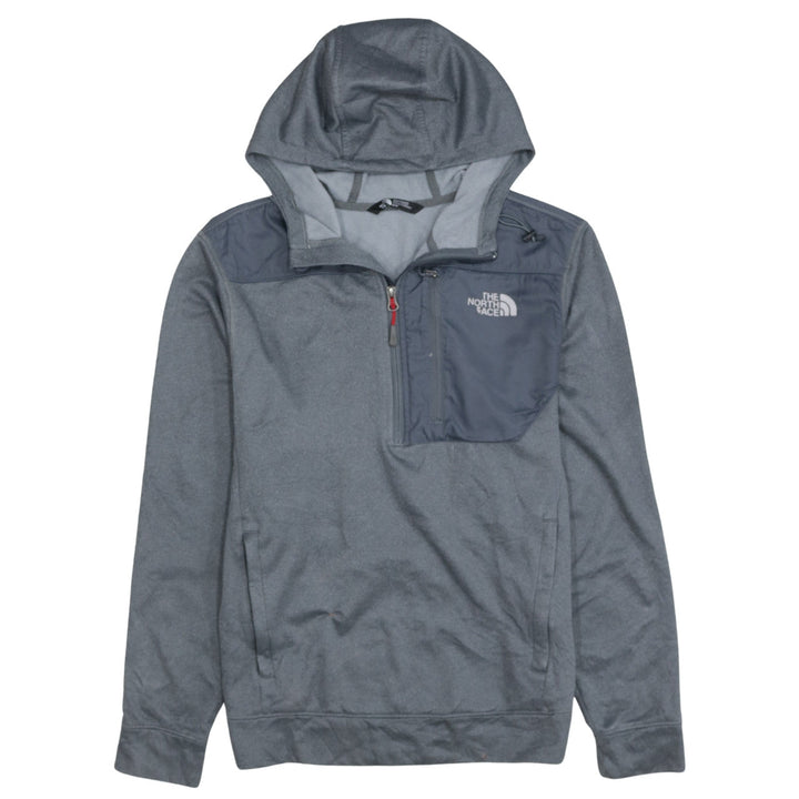 The North Face Men's Grey Half Zip Hooded Fleece Pullover M