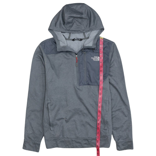 The North Face Men's Grey Half Zip Hooded Fleece Pullover M