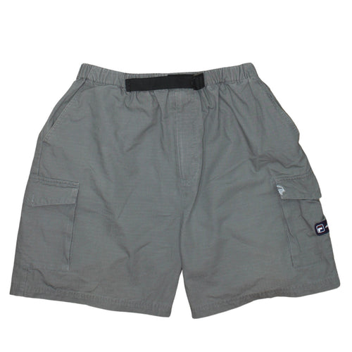 Fila Men’s Grey Cargo Shorts Size M Elastic Waist Outdoor