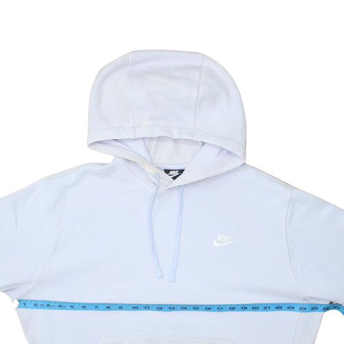 Nike Women’s White Pullover Hoodie Size L Cotton Blend Casual Sweatshirt