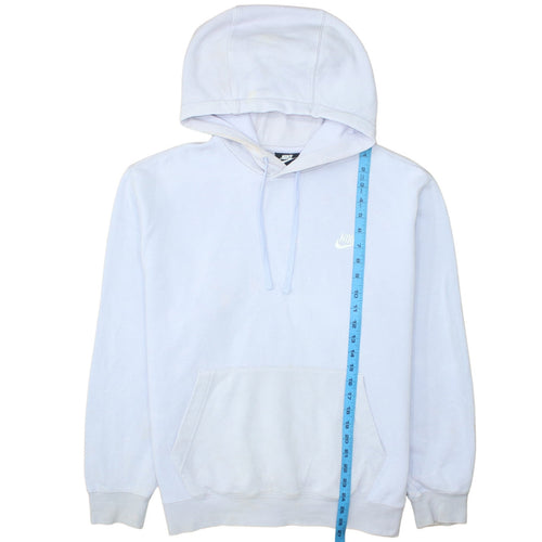 Nike Women’s White Pullover Hoodie Size L Cotton Blend Casual Sweatshirt