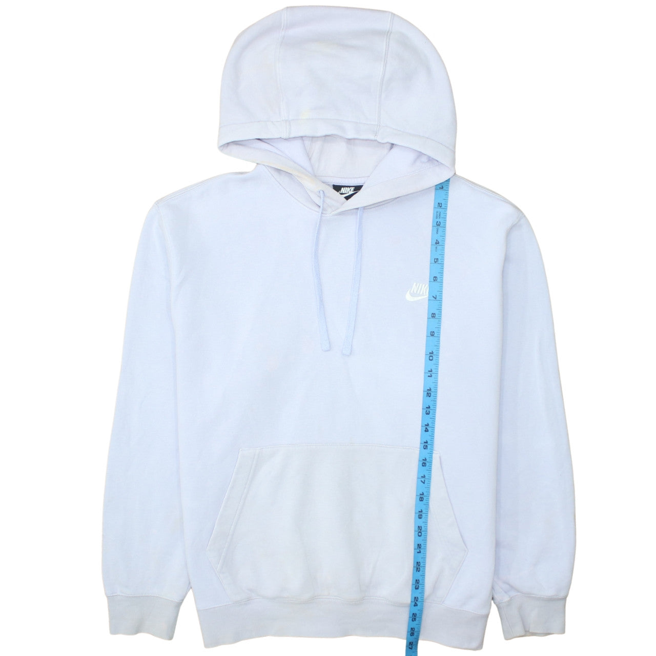 Nike Women’s White Pullover Hoodie Size L Cotton Blend Casual Sweatshirt