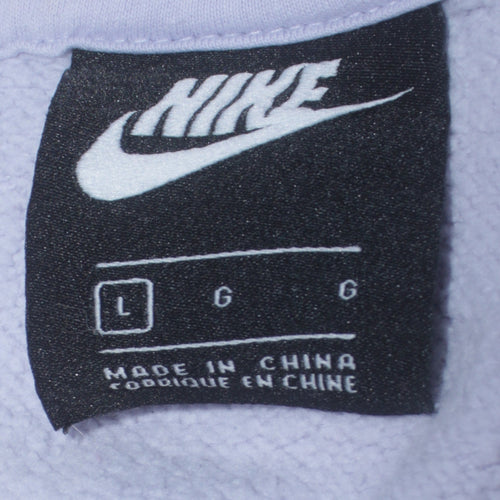 Nike Women’s White Pullover Hoodie Size L Cotton Blend Casual Sweatshirt