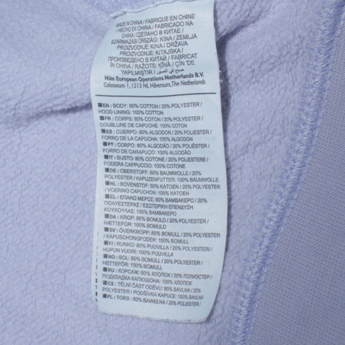 Nike Women’s White Pullover Hoodie Size L Cotton Blend Casual Sweatshirt