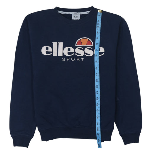 Ellesse Women Navy Blue Logo Crew Neck Sweatshirt UK 8