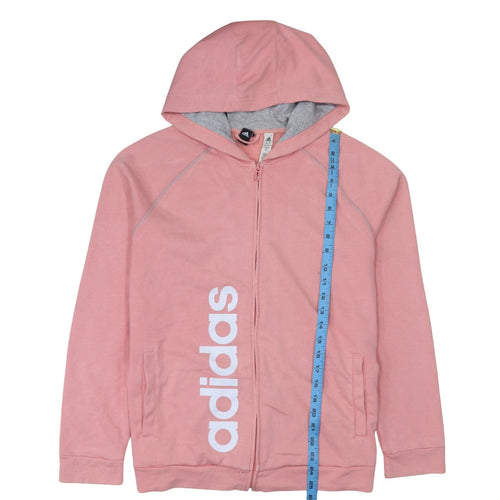 adidas Womens Pink Full Zip Hoodie XL Lightweight Logo Sportswear
